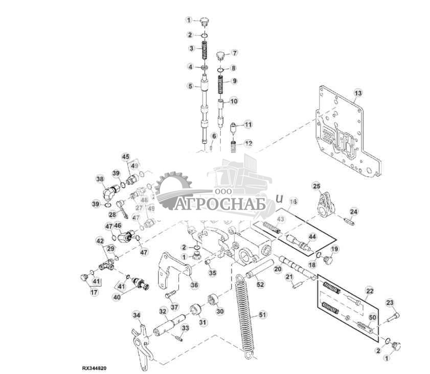 Transmission Control Valve Housing And Valves (W PTO) (12-Speed Syncro24-Speed PowrSync™) 